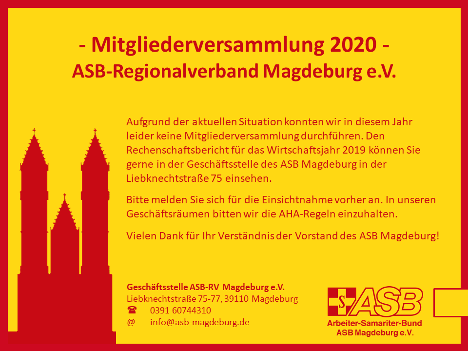 Leider keine Mitgliederversammlung im Jahr 2020