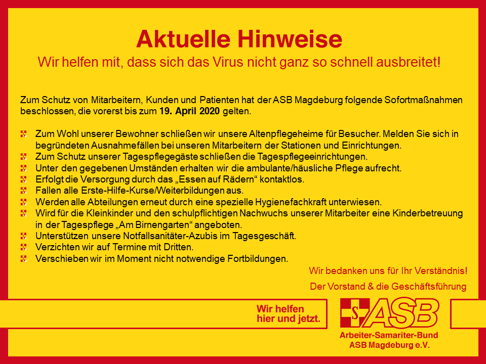 Wir helfen mit, dass sich das Virus nicht ganz so schnell ausbreitet!